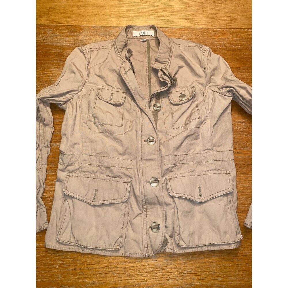 Loft Womens Beige Military Style Utility Jacket Size MP